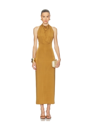 Camila Coelho Jaci Midi Dress in Brown. Size L. Also in XS, XXS, S, M, XL.