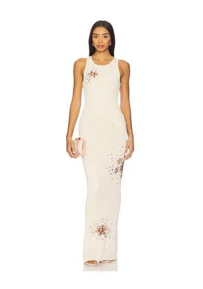 ASTA RESORT Natalia Hand Embroidered Dress in Ivory. Size M. Also in S.