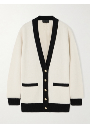 Nili Lotan - Neshat Oversized Two-tone Cashmere Cardigan - Ivory - x small,small,medium,large,x large