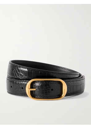 Nili Lotan - Reine Croc-effect Leather Belt - Black - 70,75,80,85,90