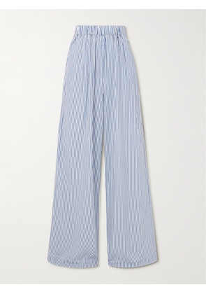 The Frankie Shop - Mirca Striped Twill Wide-leg Pants - Blue - x small,small,medium,large,x large