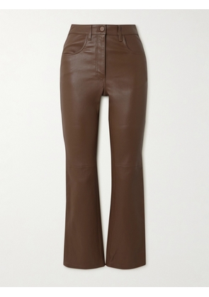 Joseph - Duke Cropped Leather Flared Pants - Brown - FR 32,FR 34,FR 36,FR 38,FR 40,FR 42,FR 44