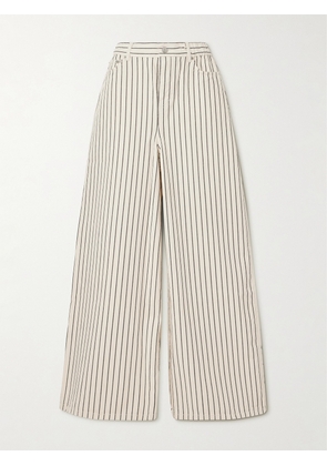 The Frankie Shop - Sasha Striped High-rise Wide-leg Jeans - Cream - x small,small,medium,large,x large