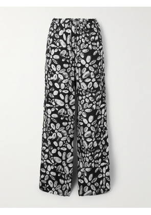 Marni - Printed Crepe Straight-leg Pants - Black - IT36,IT38,IT40,IT42,IT44,IT46,IT48