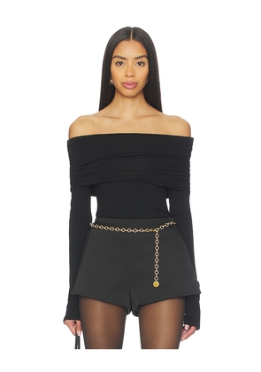 ALL THE WAYS Velika Off Shoulder Top in Black. Size M. Also in XL.