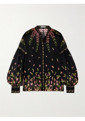 Erdem - Floral-print Silk-chiffon Blouse - Black - UK 6,UK 8,UK 10,UK 12,UK 14,UK 16