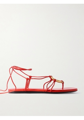 Proenza Schouler - Embellished Leather Sandals - Red - IT35,IT36,IT36.5,IT37,IT37.5,IT38,IT38.5,IT39,IT39.5,IT40,IT40.5,IT41,IT42