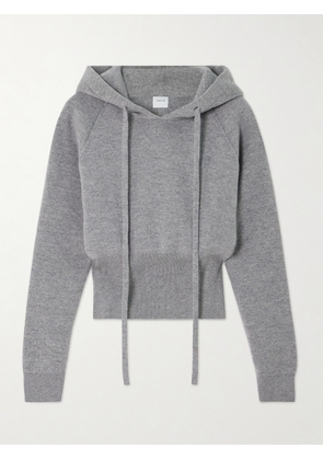 Patou - Appliquéd Merino Wool-blend Hoodie - Gray - x small,small,medium,large,x large