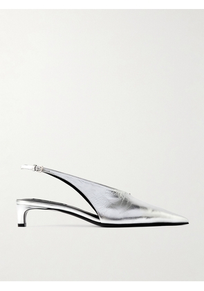 Jil Sander - Metallic Leather Slingback Pumps - Silver - IT36,IT36.5,IT37,IT37.5,IT38,IT38.5,IT39,IT39.5,IT40,IT41