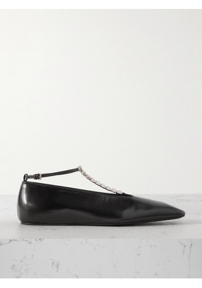 Jil Sander - Crystal-embellished Leather Ballet Flats - Black - IT36,IT37,IT37.5,IT38,IT38.5,IT39,IT39.5,IT40,IT40.5,IT41