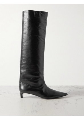 Jil Sander - Textured-leather Point-toe Knee Boots - Black - IT36,IT36.5,IT37,IT37.5,IT38,IT38.5,IT39,IT39.5,IT40,IT41
