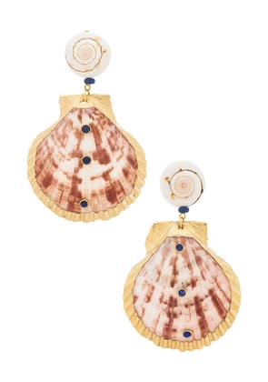 DANNIJO Selene Drop Earrings in Cream.