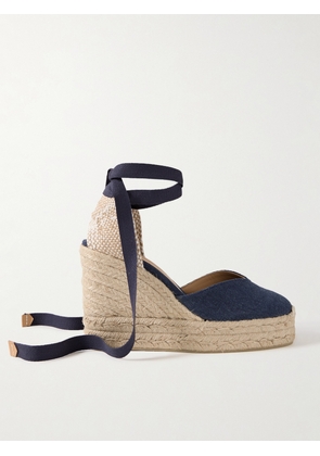 CASTAÑER - Chiara 80 Canvas Wedge Espadrilles - Blue - IT35,IT36,IT37,IT38,IT39,IT40,IT41