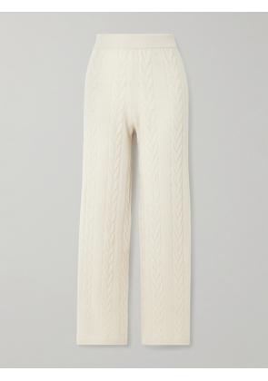 LISA YANG - Dagny Cable-knit Cashmere Straight-leg Track Pants - Cream - 01,2