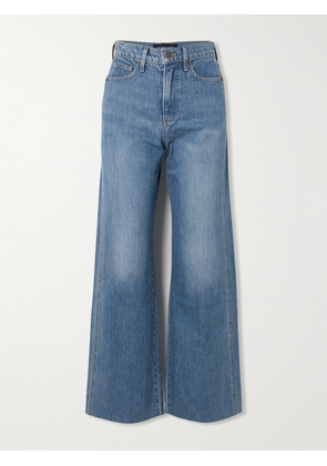 Veronica Beard - Taylor Frayed High-rise Wide-leg Jeans - Blue - 24,25,26,27,28,29,30,31,32