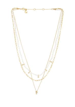 BaubleBar Layered Pearl Necklace in Ivory.