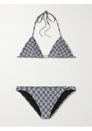 Gucci - Embellished Printed Triangle Bikini - Blue - XXS,XS,S,M,L,XL,XXL,XXXL