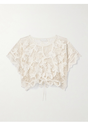 Zimmermann - Golden Cropped Guipure Lace Top - White - 00,1,2,3,4