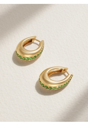 Ananya - Chakra Icon 18-karat Gold Tsavorite Hoop Earrings - Green - One size