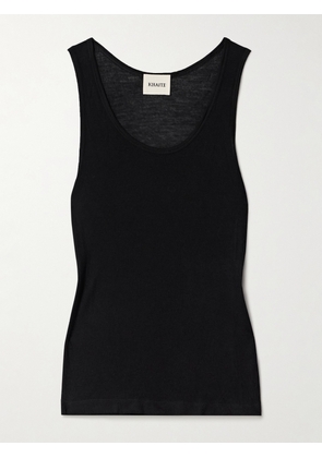 KHAITE - Johnnie Ribbed-knit Tank - Black - x small,small,medium,large,x large