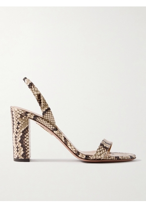 Aquazzura - So Nude 85 Snake-effect Leather Slingback Sandals - Animal print - IT35.5,IT36,IT36.5,IT37,IT37.5,IT38,IT38.5,IT39,IT39.5,IT40,IT40.5,IT41,IT41.5,IT42