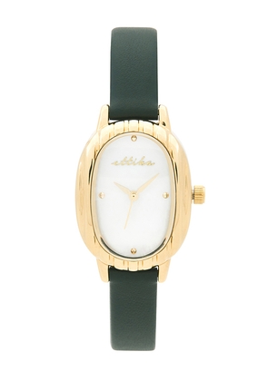 Ettika Harper Timeless Texture Leather Watch in Black.