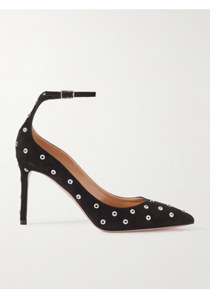 Aquazzura - Love Affair 85 Embellished Suede Pumps - Black - IT36,IT36.5,IT37,IT37.5,IT38,IT38.5,IT39,IT39.5,IT40,IT40.5,IT41,IT42