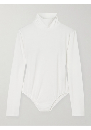 Another Tomorrow - Stretch-cotton And Lyocell-blend Jersey Turtleneck Bodysuit - White - x small,small,medium,large,x large