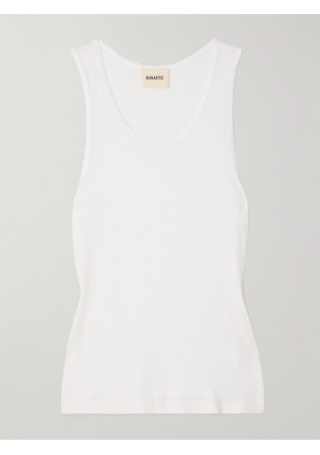 KHAITE - Johnnie Ribbed-knit Tank - White - x small,small,medium,large,x large