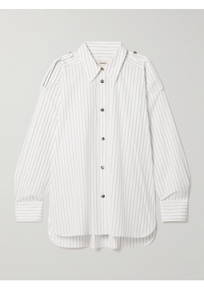 KHAITE - Tamal Oversized Striped Cotton-poplin Shirt - White - US0,US2,US4,US6,US8,US10,US12