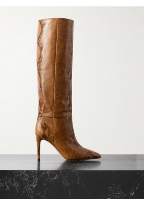Paris Texas - Stiletto Snake-effect Leather Knee Boots - Brown - IT35,IT36,IT36.5,IT37,IT37.5,IT38,IT38.5,IT39,IT39.5,IT40,IT40.5,IT41,IT42