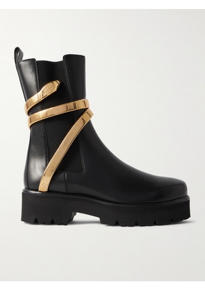 René Caovilla - Embellished Leather Chelsea Boots - Black - IT36,IT37,IT37.5,IT38,IT38.5,IT39,IT39.5,IT40,IT41,IT42