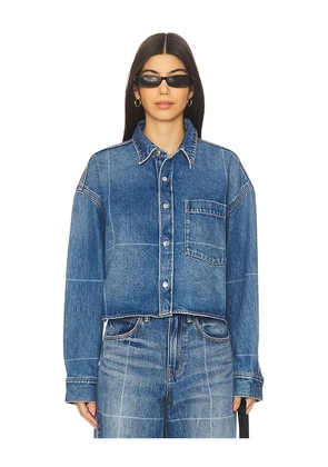Alexander Wang Cropped Button Down Shirt in Blue. Size M. Also in XS, S.