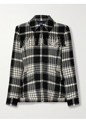 Polo Ralph Lauren - Goleta Fringed Checked Wool-flannel Jacket - Black - US0,US2,US4,US6,US8,US10