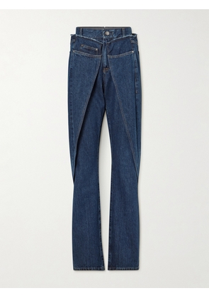 BETTTER - Wrap Layered Frayed High-rise Straight-leg Jeans - Blue - x small,small,medium,large