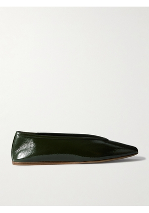 Le Monde Béryl - Luna Patent Textured-leather Ballet Flats - Green - IT35,IT36,IT37,IT37.5,IT38,IT38.5,IT39,IT39.5,IT40,IT40.5,IT41,IT41.5,IT42