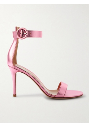 Gianvito Rossi - Portofino 85 Metallic Leather Sandals - Pink - IT35,IT36,IT36.5,IT37,IT37.5,IT38,IT38.5,IT39,IT39.5,IT40,IT40.5,IT41,IT41.5,IT42