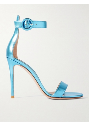 Gianvito Rossi - Portofino 105 Metallic Leather Sandals - Blue - IT35,IT36,IT36.5,IT37,IT37.5,IT38,IT38.5,IT39,IT39.5,IT40,IT40.5,IT41,IT42