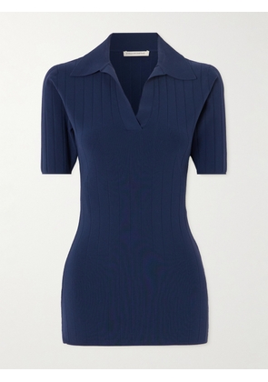Emilia Wickstead - Dune Ribbed-ponte Polo Top - Blue - x small,small,medium,large,x large