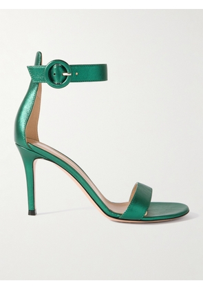 Gianvito Rossi - Portofino 85 Metallic Leather Sandals - Green - IT35,IT36,IT36.5,IT37,IT37.5,IT38,IT38.5,IT39,IT39.5,IT40,IT40.5,IT41,IT41.5,IT42
