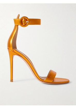 Gianvito Rossi - Portofino 105 Metallic Leather Sandals - Orange - IT35,IT36,IT37,IT37.5,IT38,IT38.5,IT39,IT39.5,IT40,IT41,IT42