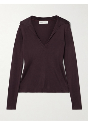 Veronica de Piante - Ada Stretch-knit Polo Shirt - Red - x small,small,medium,large