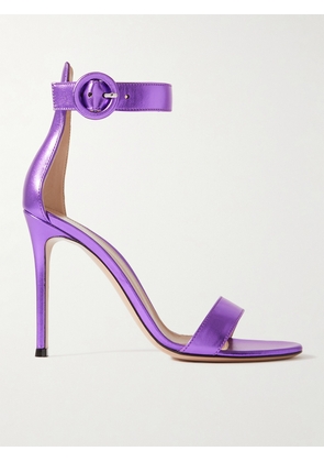 Gianvito Rossi - Portofino 105 Metallic Leather Sandals - Purple - IT36,IT37,IT37.5,IT38,IT38.5,IT39,IT39.5,IT40,IT40.5,IT41,IT42