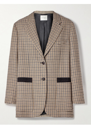 Veronica de Piante - Sebastian Grosgrain-trimmed Houndstooth Wool Blazer - Brown - IT38,IT40,IT42,IT44,IT46