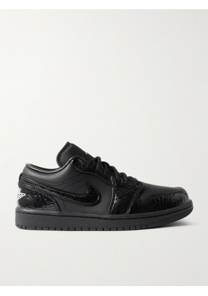 Nike - Air Jordan 1 Low Se Croc-effect Patent-leather And Textured-leather Sneakers - Black - US5,US5.5,US6,US6.5,US7,US7.5,US8,US8.5,US9,US9.5,US10,US10.5,US11