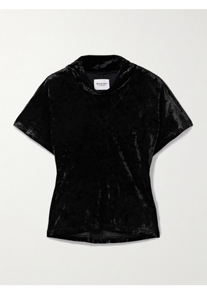 Marant Étoile - Hailey Draped Velvet T-shirt - Black - FR 34,FR 36,FR 38,FR 40,FR 42,FR 44