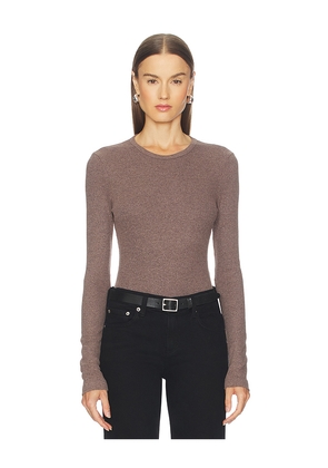 AGOLDE Delphi Slim Tee in Brown. Size L. Also in XS, S, M.