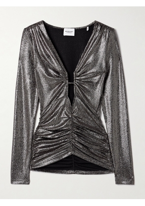 Marant Étoile - Buffy Cutout Ruched Metallic Stretch-jersey Top - FR 34,FR 36,FR 38,FR 40,FR 42,FR 44