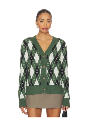ALL THE WAYS Evelyn Argyle Cardigan in Green. Size L. Also in M.