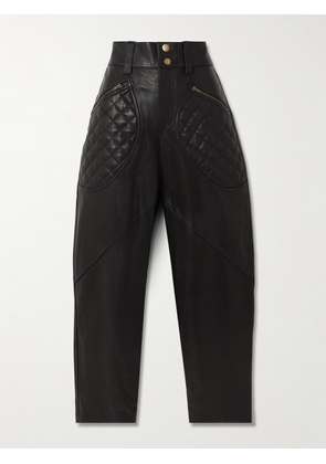 Isabel Marant - Catarina Paneled Leather Tapered Pants - Black - FR 34,FR 36,FR 38,FR 40,FR 42